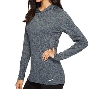 Nike DriFit women’s running light weight pullover grey training hoodie Sz-XL  Y6